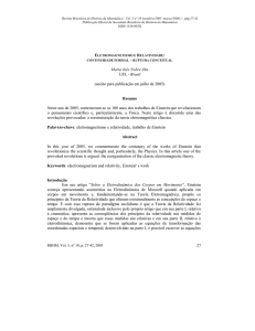 Eletromagnetismo e Relatividade - Revista Brasileira de História da
