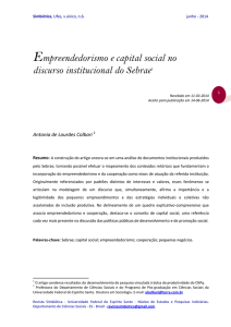 Empreendedorismo e capital social no discurso institucional do