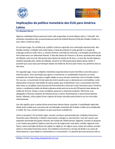 Implicações da política monetária dos EUA para América Latina