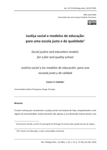 Justiça social e modelos de educação: para uma escola