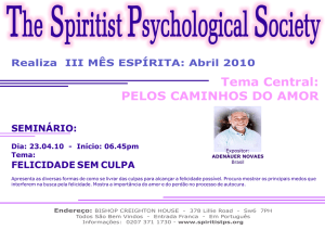 Felicidade Sem Culpa - The Spiritist Psychological Society