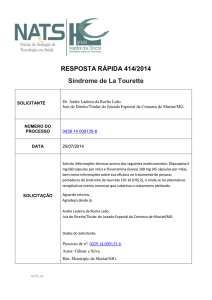 RESPOSTA RÁPIDA 414/2014 Síndrome de La Tourette