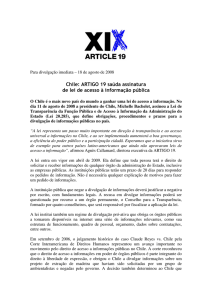 Chile: ARTIGO 19 saúda assinatura de lei de acesso à