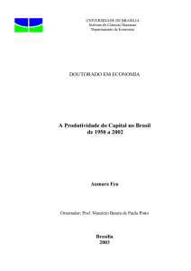 A Produtividade do Capital no Brasil de 1950 a 2002 Aumara Feu