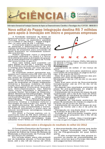 Novo edital do Pappe Integração destina R$ 7 milhões
