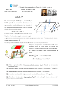 2º Teste versãoA Técnico Lisboa Dep. Física 19/11/2014 2º Teste de