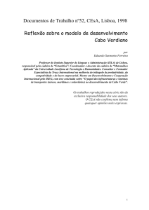 Documentos de Trabalho nº52, CEsA, Lisboa, 1998 Reflexão sobre