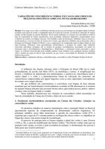 Cadernos Imbondeiro. João Pessoa, v.1, n.1, 2010. 1 VARIAÇÕES