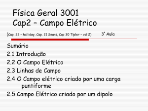 Física Geral 3001 Cap2 – Campo Elétrico 3ª Aula