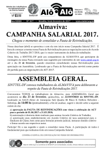 Almaviva: CAMPANHA SALARIAL 2017. ASSEMBLEIA GERAL.