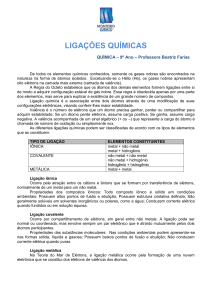 ligações químicas - Escola Monteiro Lobato