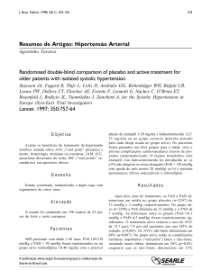Resumos de Artigos: Hipertensão Arterial Randomised double