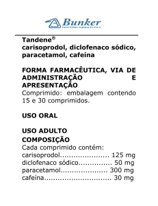 Tandene® carisoprodol, diclofenaco sódico, paracetamol, cafeína