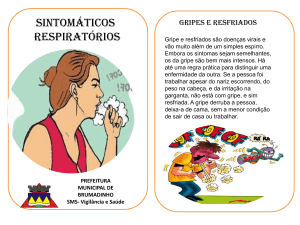 Sintomáticos respiratórios - Prefeitura Municipal de Brumadinho