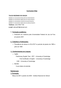 Curriculum Vitae Tales - Sociedade Brasileira de Radioterapia