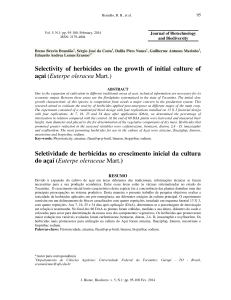 Selectivity of herbicides on the growth of initial culture of açai