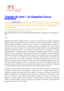“Estado da Arte”: As Epopeias Greco-Romanas