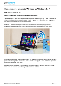 Como remover uma rede Wireless no Windows 8.1?
