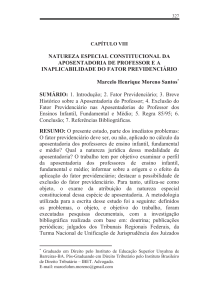 NATUREZA ESPECIAL CONSTITUCIONAL DA APOSENTADORIA