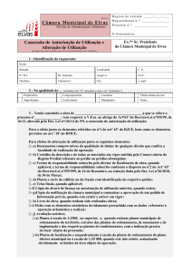 Câmara Municipal de Elvas Concessão de Autorização de