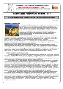 orientações federativas janeiro / 2015 federação espírita