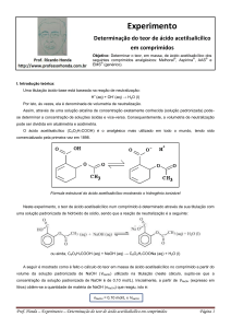 Determinação do teor de ácido acetilsalicílico em comprimidos.