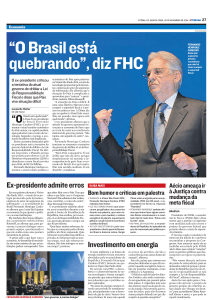 “O Brasil está q u e b ra n d o”, diz FHC