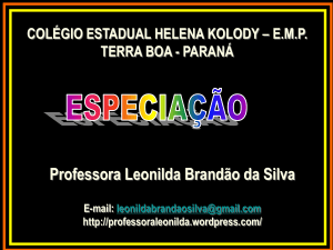 capítulo 10 – especiacao - Professora Leonilda