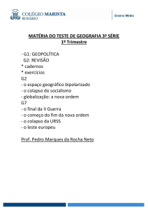 MATÉRIA DO TESTE DE GEOGRAFIA 3ª SÉRIE 1º Trimestre