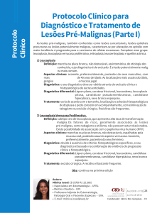 Junho Diagnóstico e Tratamento de Lesões Pré-Malignas - CRO-RJ