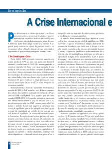 A crise internacional e seus efeitos no Brasil