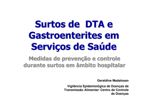 Surtos de DTA e Gastroenterites em Serviços de Saúde