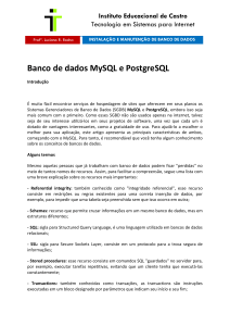 Banco de dados MySQL e PostgreSQL