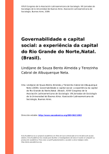 Governabilidade e capital social