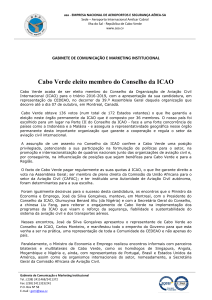 Cabo Verde eleito membro do Conselho da ICAO