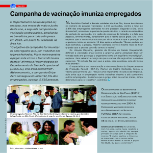 Campanha de vacinação imuniza empregados