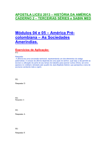 Módulos 04 e 05 – América Pré- colombiana – As Sociedades