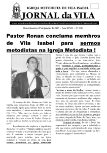 Pastor Ronan conclama membros de Vila Isabel para sermos