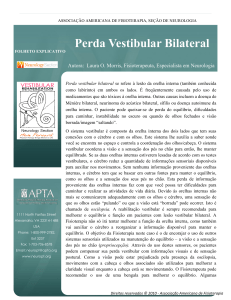 Bilateral vestibular loss 1- Perda Vestibular Bilateral