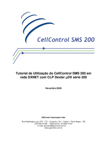 Tutorial de Utilização do CellControl SMS 200 em rede DXNET com