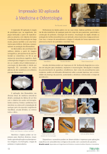 Impressão 3D aplicada à Medicina e Odontologia Impressão 3D