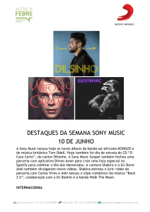 Destaques da semana Sony Music - 10 de junho