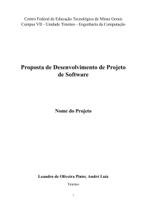 Proposta de Desenvolvimento de Projeto de Software