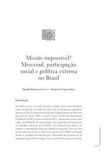 Missão impossível? Mercosul, participação social e política externa