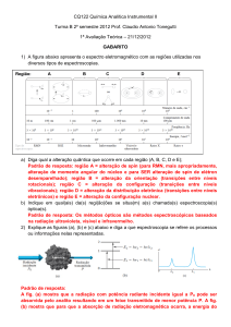 CQ122 Química Analítica Instrumental II Turma B 2º semestre 2012