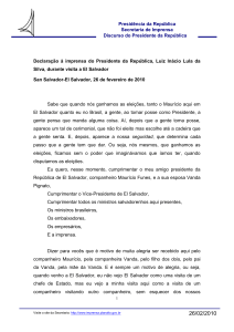 Declaração à imprensa do Presidente da República, Luiz Inácio