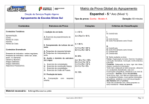 Matriz PGA Espanhol A - 5ano - Agrupamento de Escolas de Silves