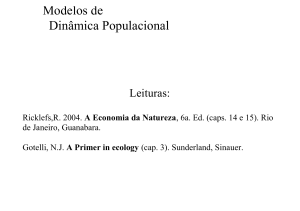 Modelos de Dinâmica Populacional - Departamento de Ecologia