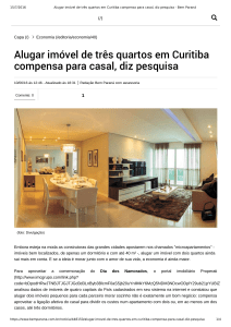 Alugar imóvel de três quartos em Curitiba compensa para casal, diz