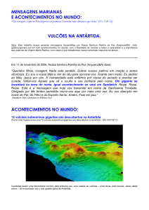 Mensagens Marianas e vulcões na Antártida